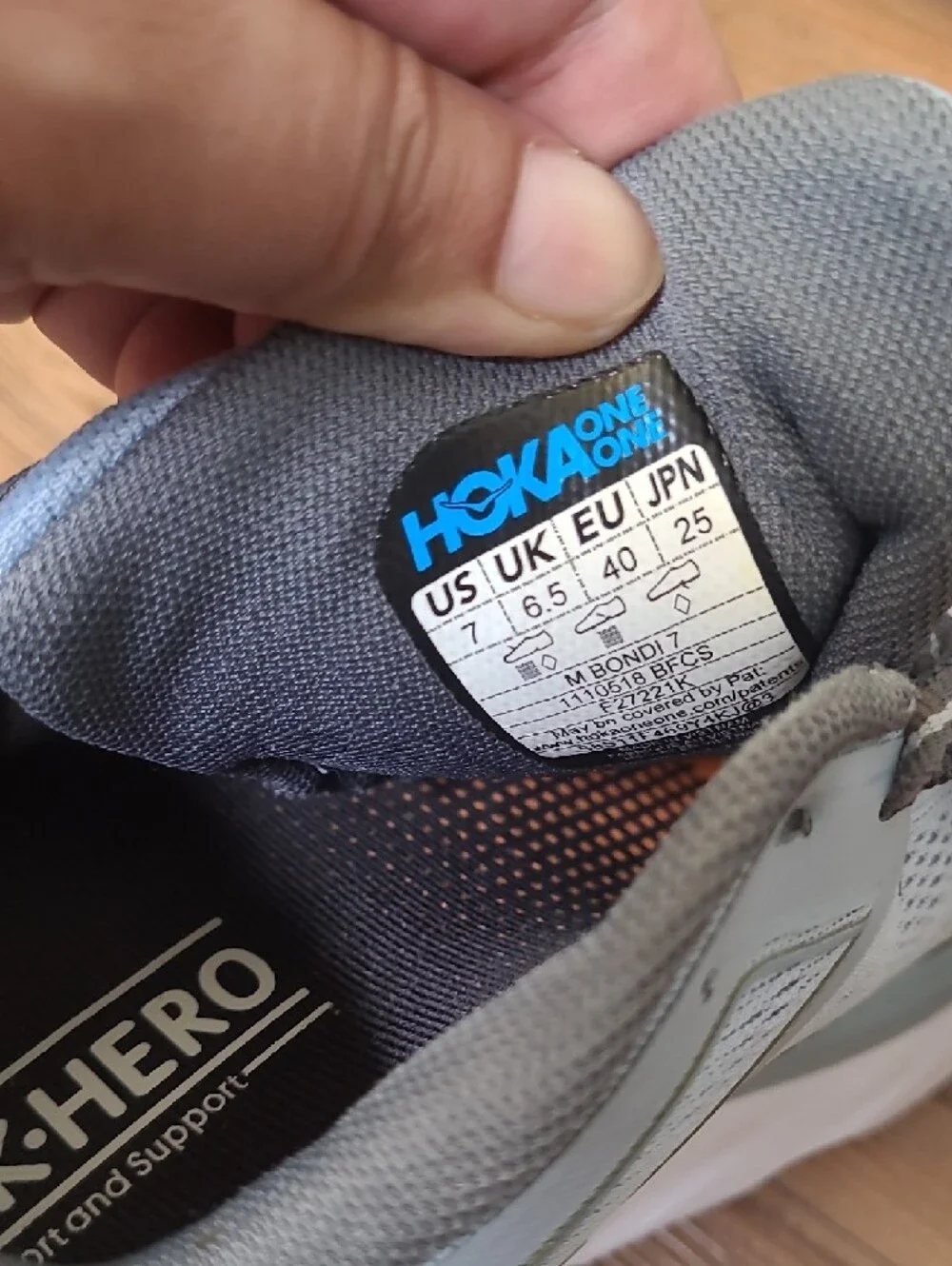 Hoka Men's Light Gray and Yellow Cushioning Running Sneakers